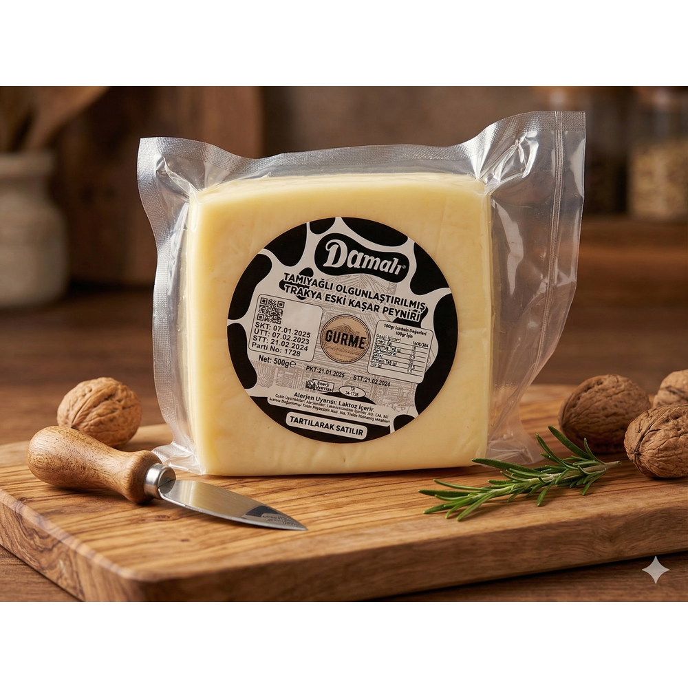 Tam Yağlı Olgunlaştırılmış Trakya Eski Kaşar Peyniri