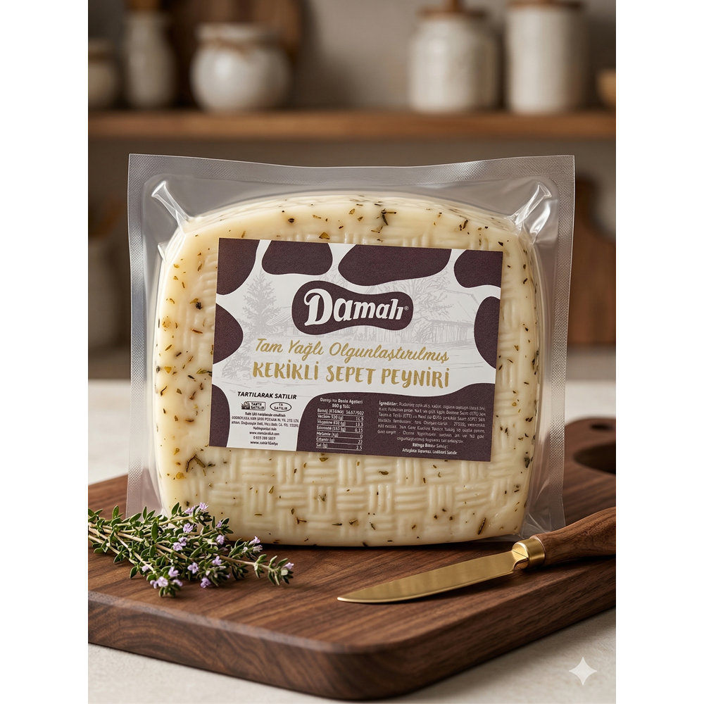 Tam Yağlı Olgunlaştırılmış Kekikli Sepet Peyniri